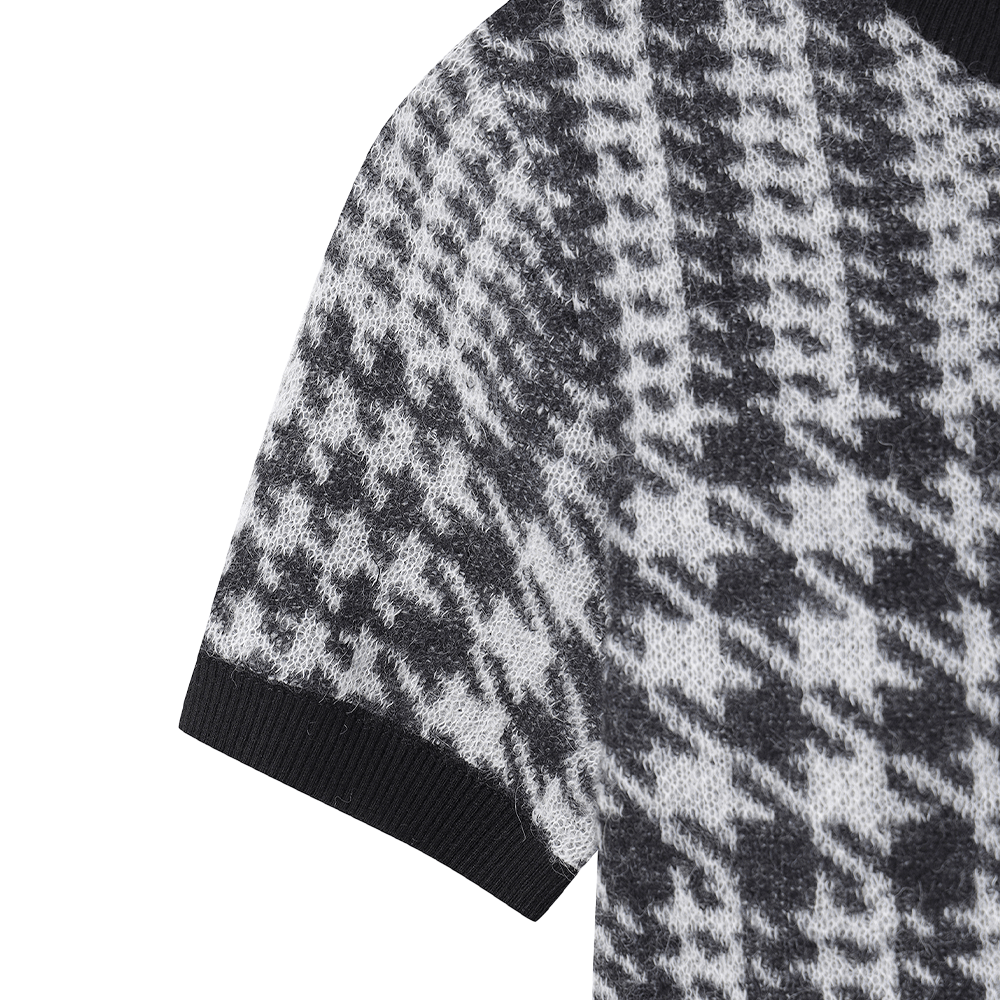 CHECK SWEATER 女士 格紋針織短袖上衣 - ASH GOLF Taiwan