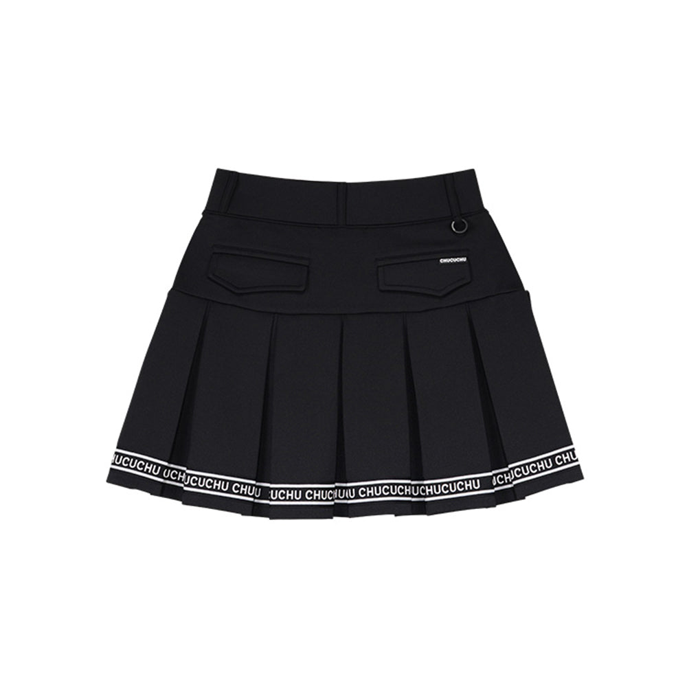 LOGO TAPE PLEATED 女士 百褶短裙