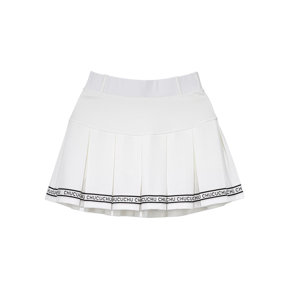 LOGO TAPE PLEATED 女士 百褶短裙