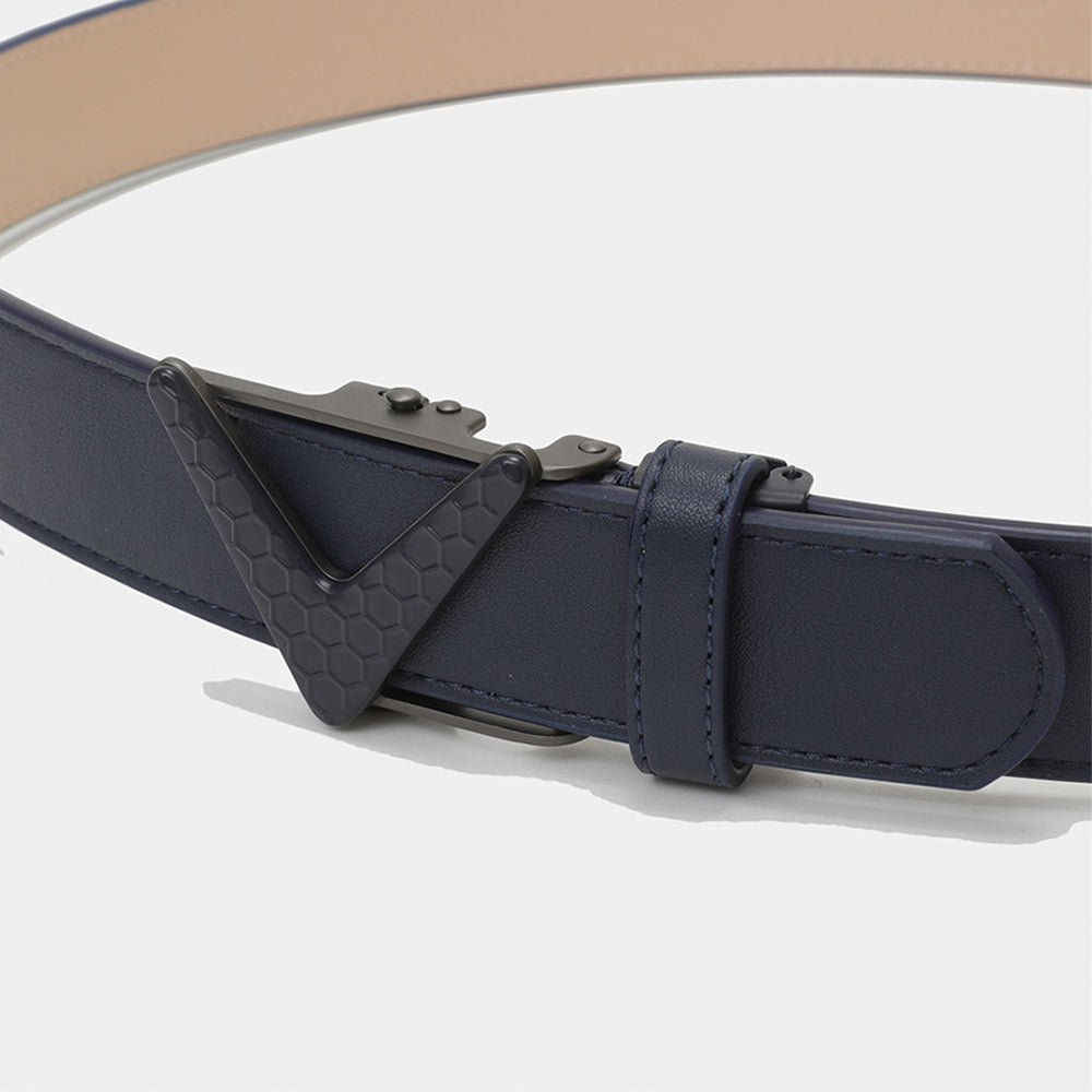 V BUCKLE SERRATION BELT 男士 V扣皮帶