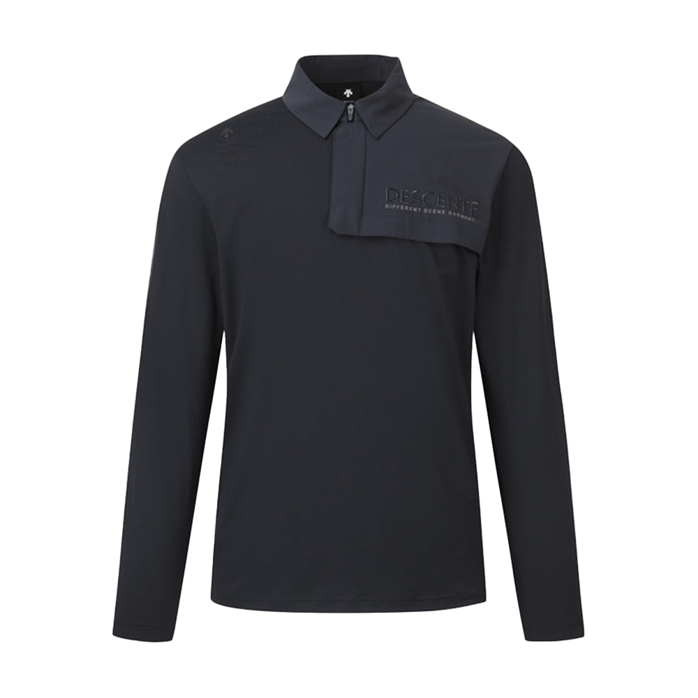 COLLARED LONG - SLEEVED 男士 半開襟拉鍊長袖上衣 - ASH GOLF Taiwan