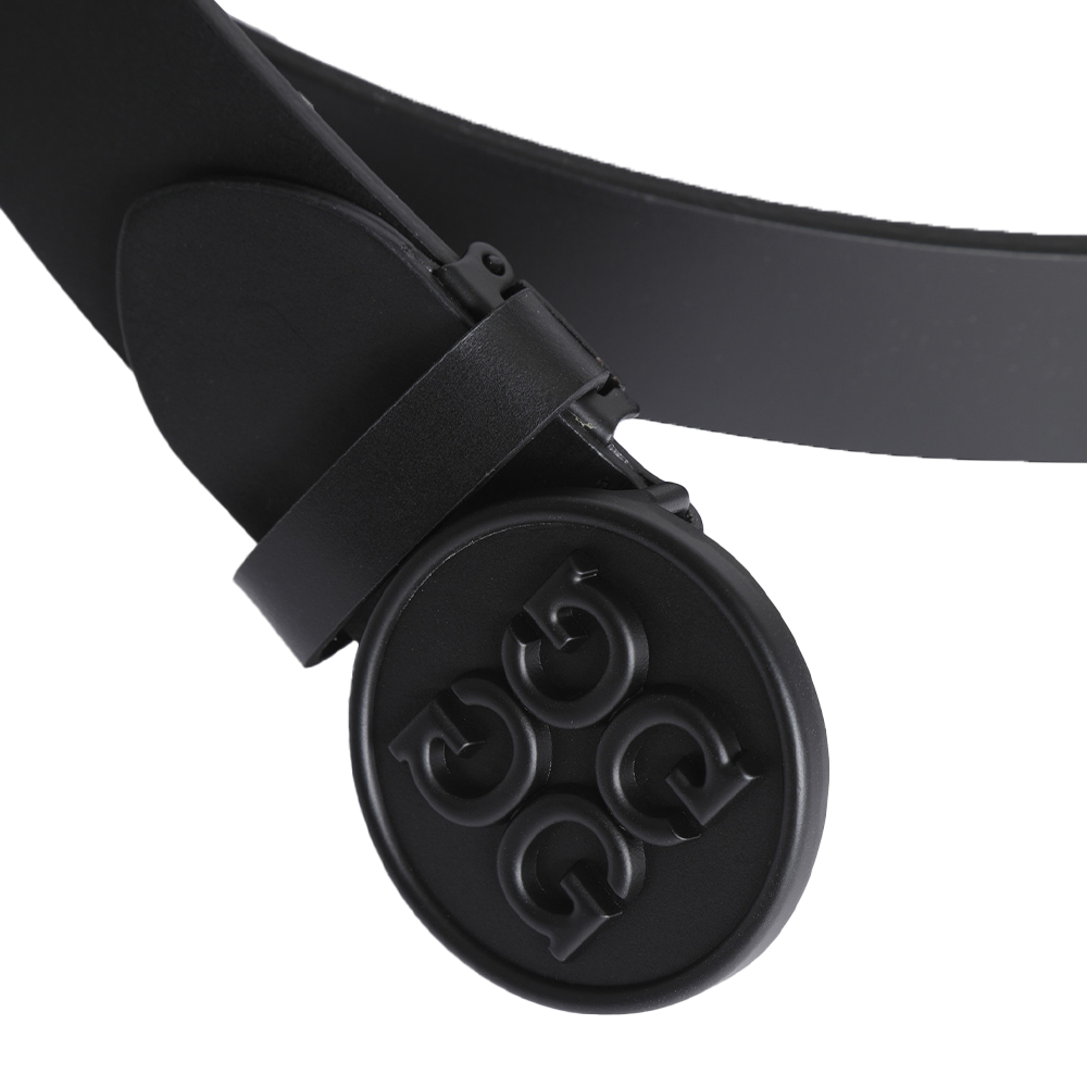 ESSENTIAL BELT 男士 標誌扣皮革腰帶