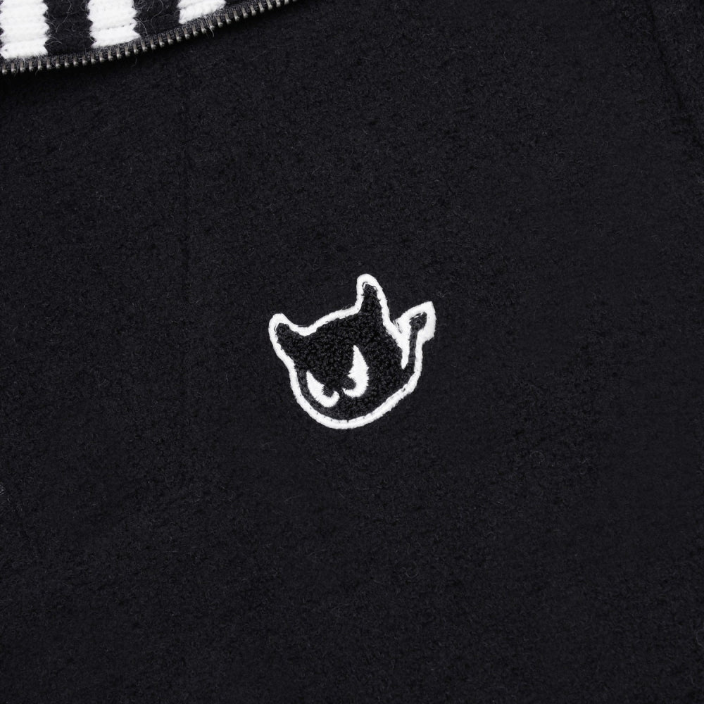 KNIT COLLAR HAIRY SWEATSHIRTS 女士 半開襟長袖上衣