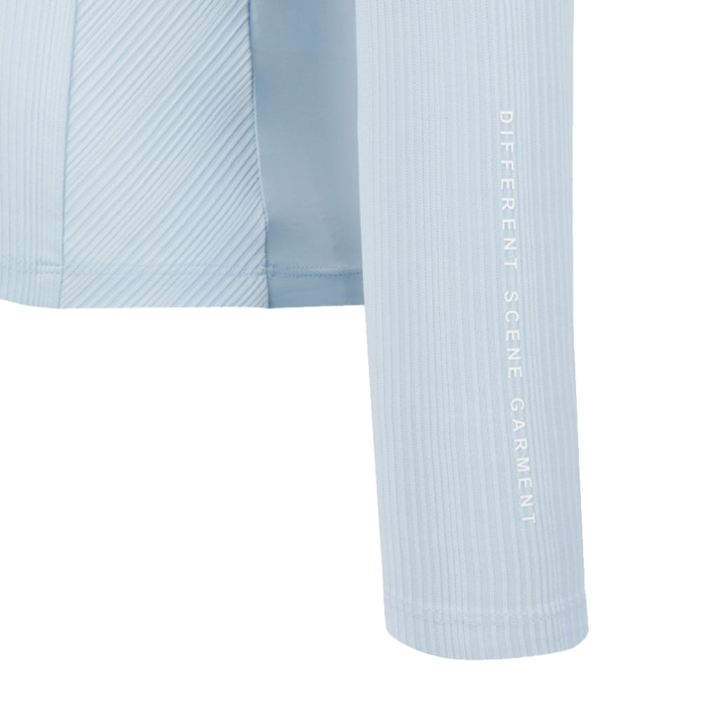 COOLING MIX RIBBED COLLARD T-SHIRT 女士 涼感翻領長袖上衣