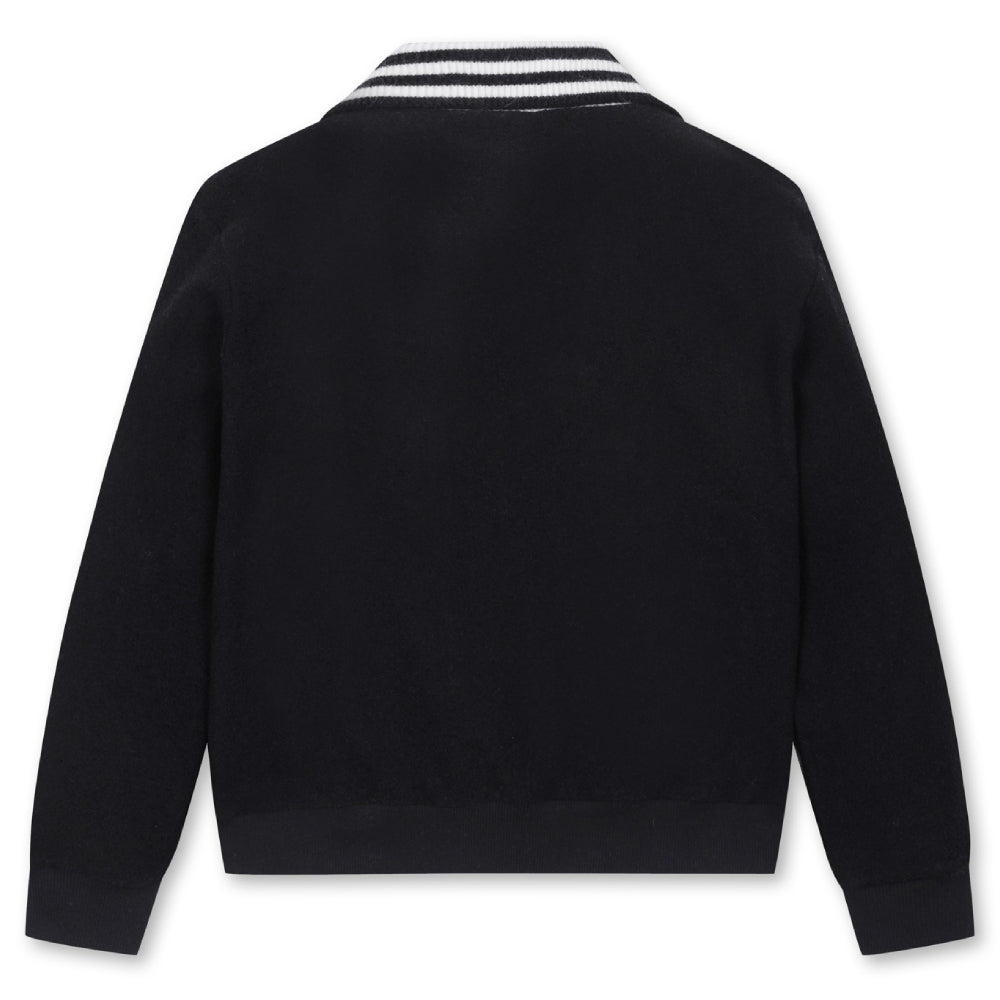 KNIT COLLAR HAIRY SWEATSHIRTS 女士 半開襟長袖上衣