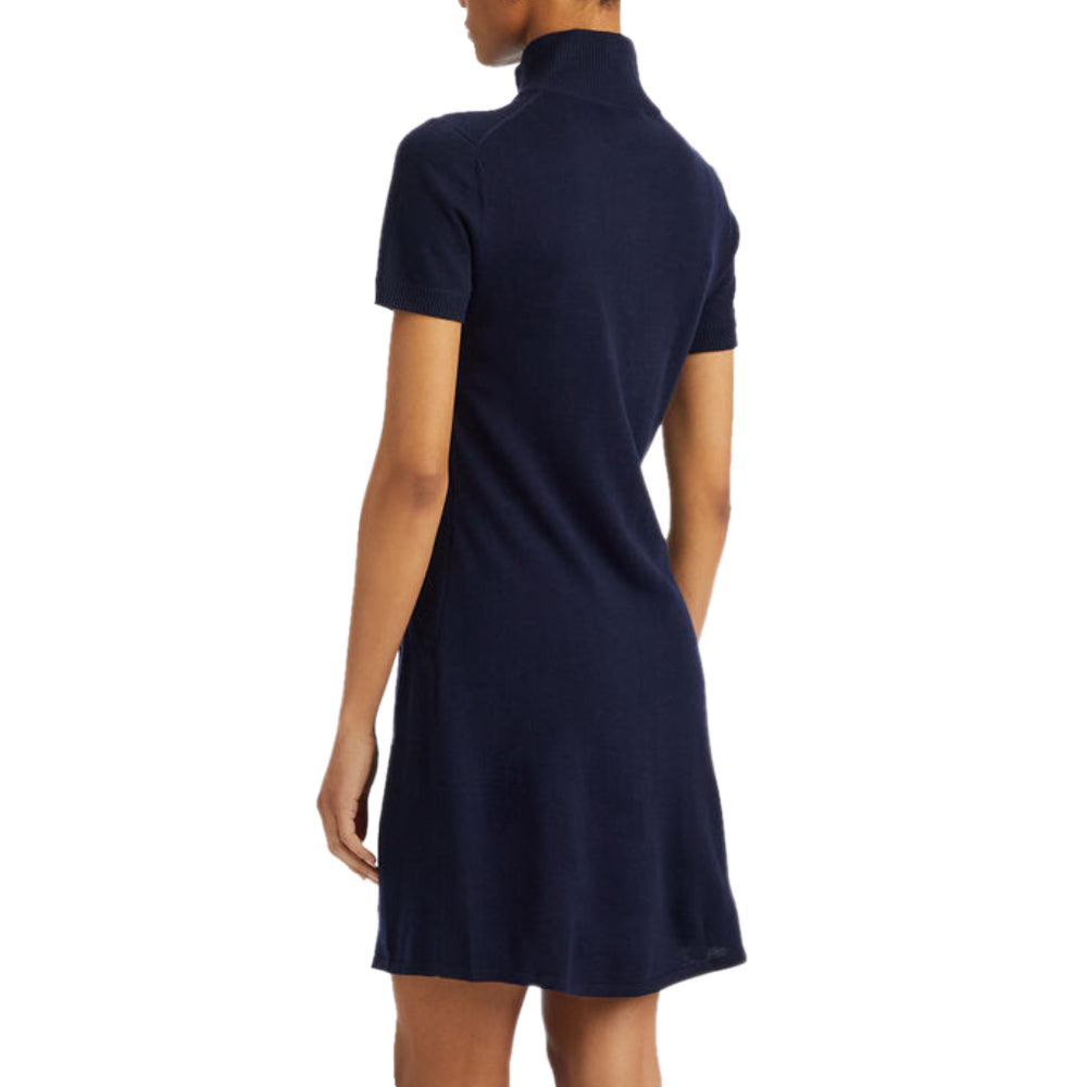 MERINO WOOL QUARTER ZIP POLO SWEATER DRESS 女士 針織連身裙