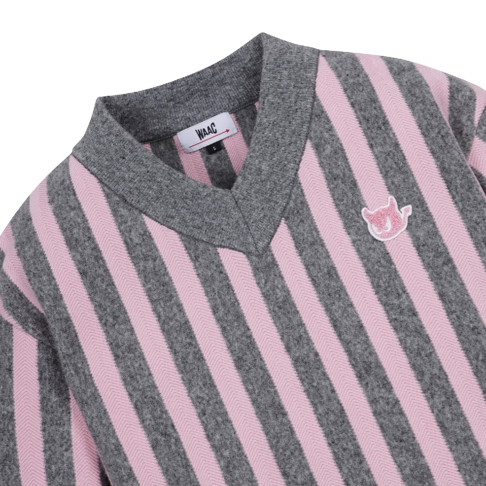 STRIPE V-NECK SWEATER 女士 V領毛衣