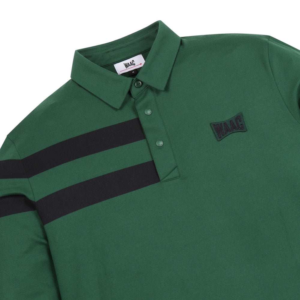 WAACKY STRIPE POINT FLEECE POLO 男士 高爾夫長袖POLO衫