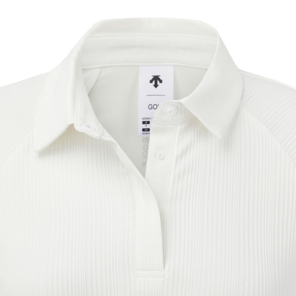COOLING MIX RIBBED COLLARD T-SHIRT 女士 涼感翻領長袖上衣