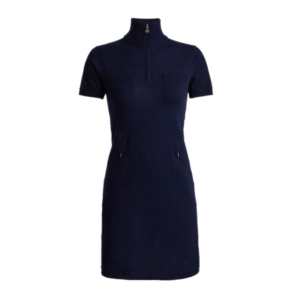 MERINO WOOL QUARTER ZIP POLO SWEATER DRESS 女士 針織連身裙
