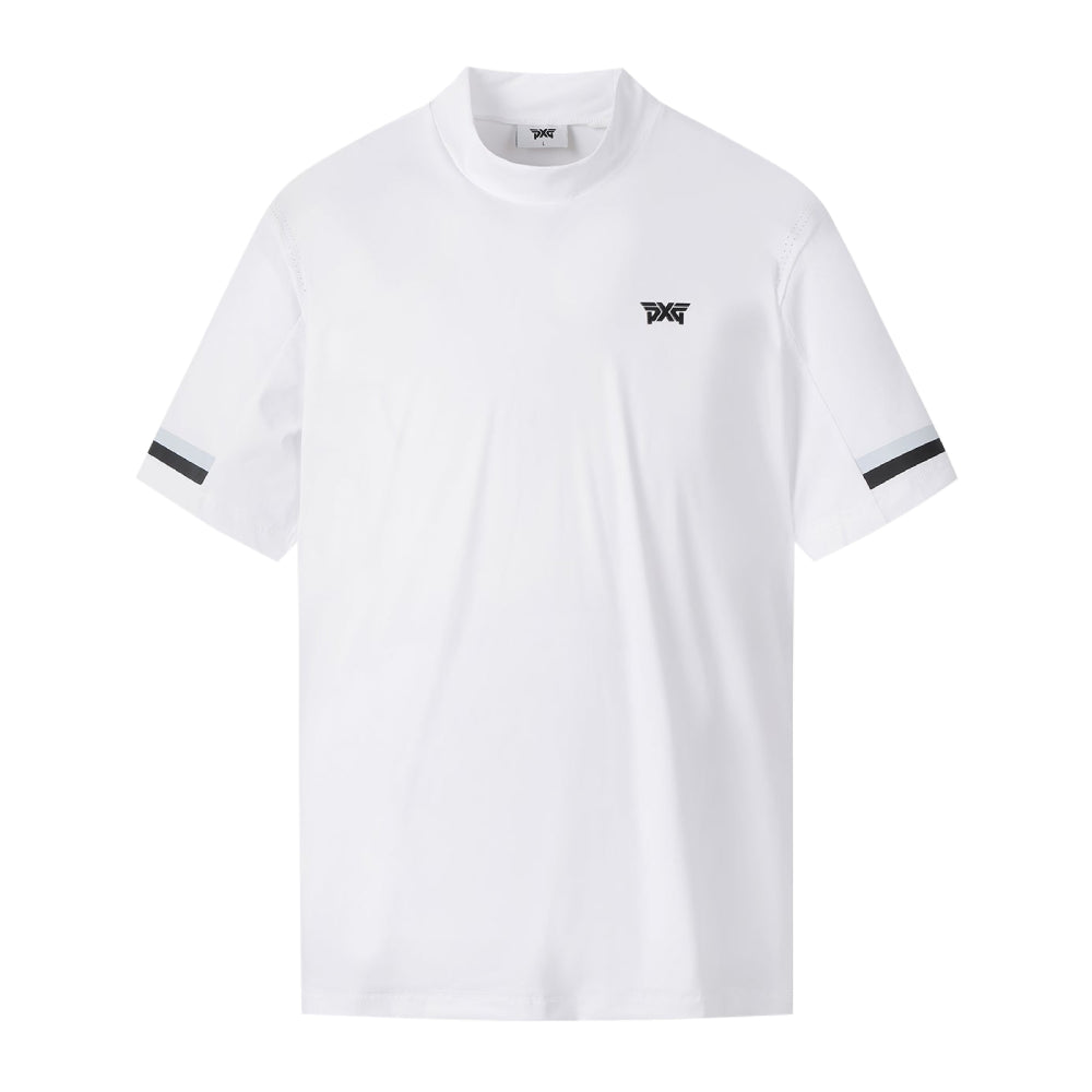 COLOR POINT MOCK NECK 男士 立領短袖上衣