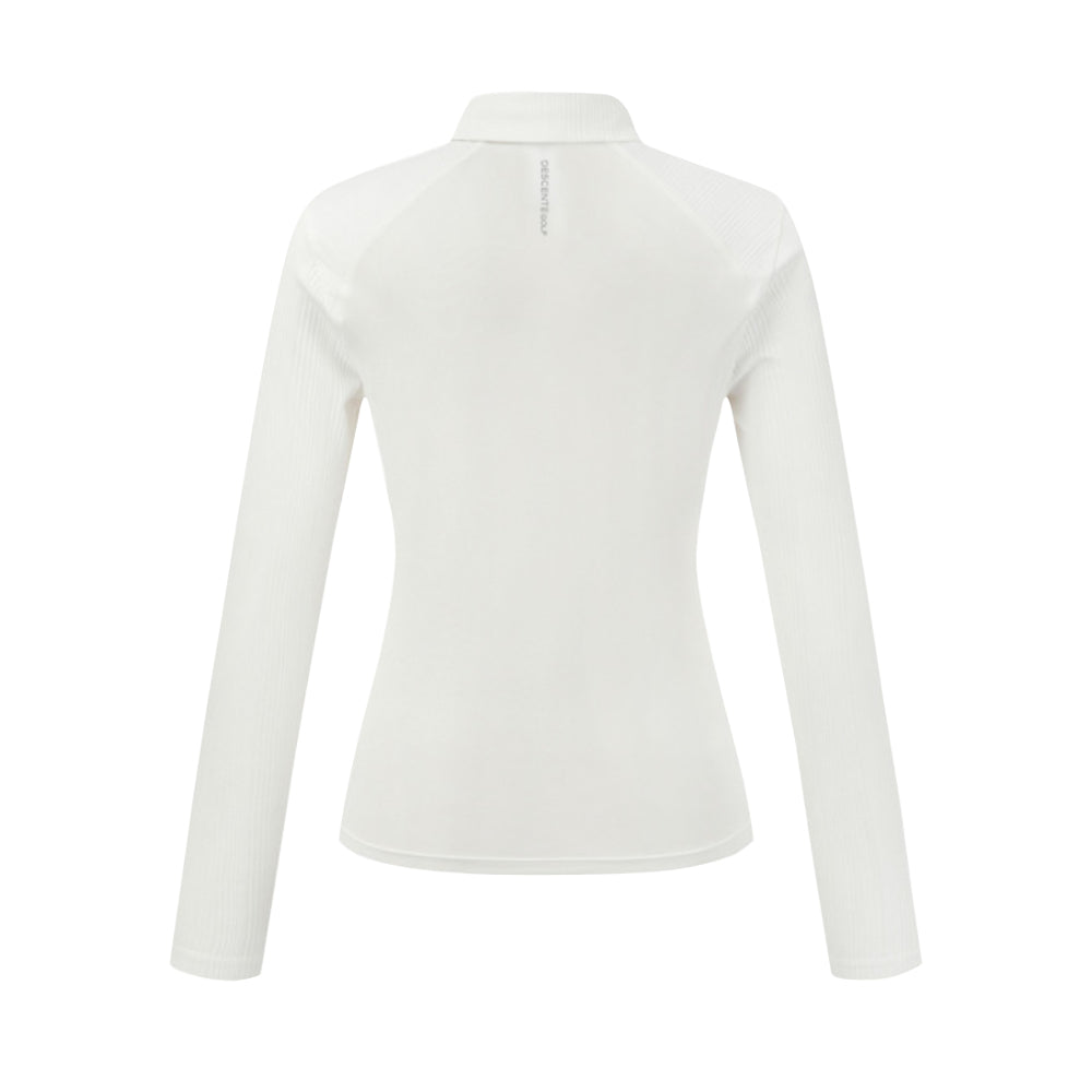 COOLING MIX RIBBED COLLARD T-SHIRT 女士 涼感翻領長袖上衣