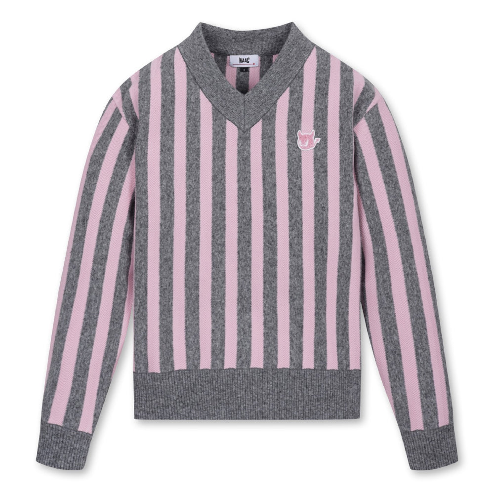 STRIPE V-NECK SWEATER 女士 V領毛衣