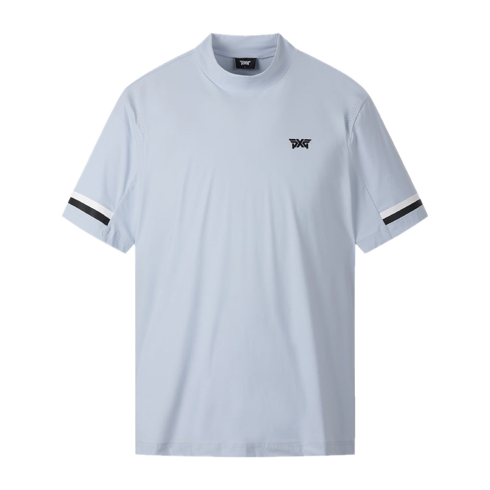 COLOR POINT MOCK NECK 男士 立領短袖上衣