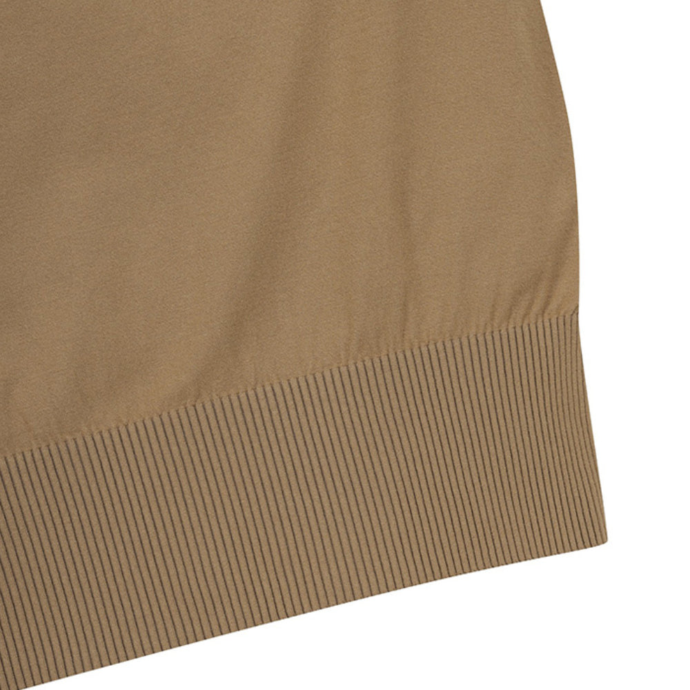 TIPPING COLLAR SHORT SLEEVES SWEATER 女士 翻領針織上衣