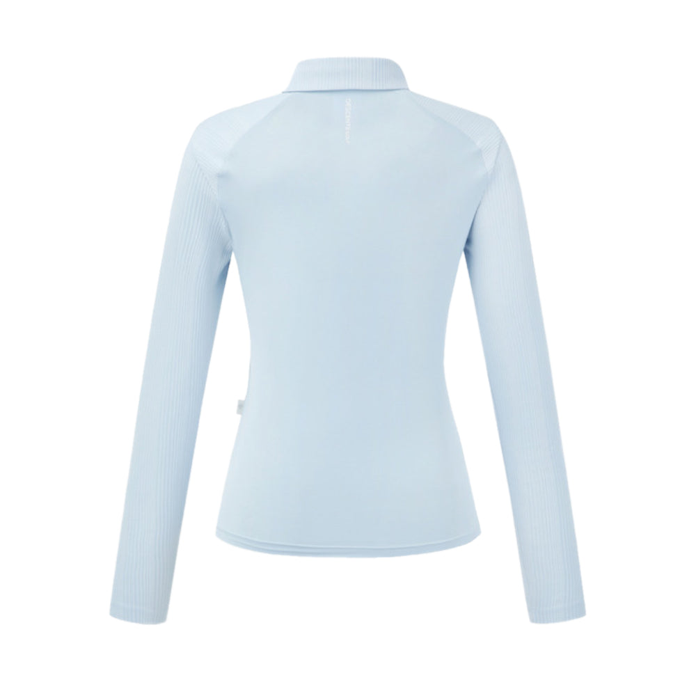 COOLING MIX RIBBED COLLARD T-SHIRT 女士 涼感翻領長袖上衣