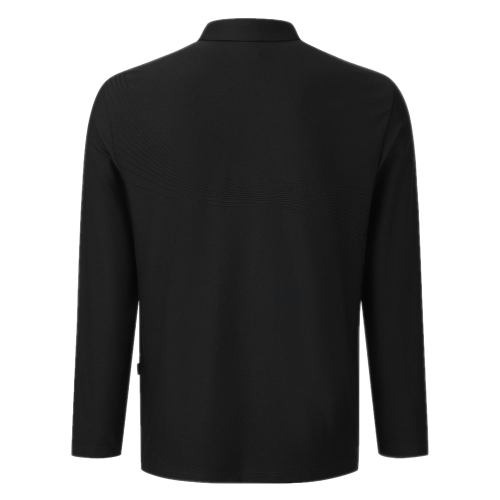 SIGNATURE JACQUARD Y-COLLARED LONG-SLEEVED T-SHIRT 男士 翻領長袖上衣