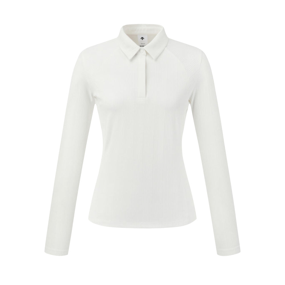 COOLING MIX RIBBED COLLARD T-SHIRT 女士 涼感翻領長袖上衣