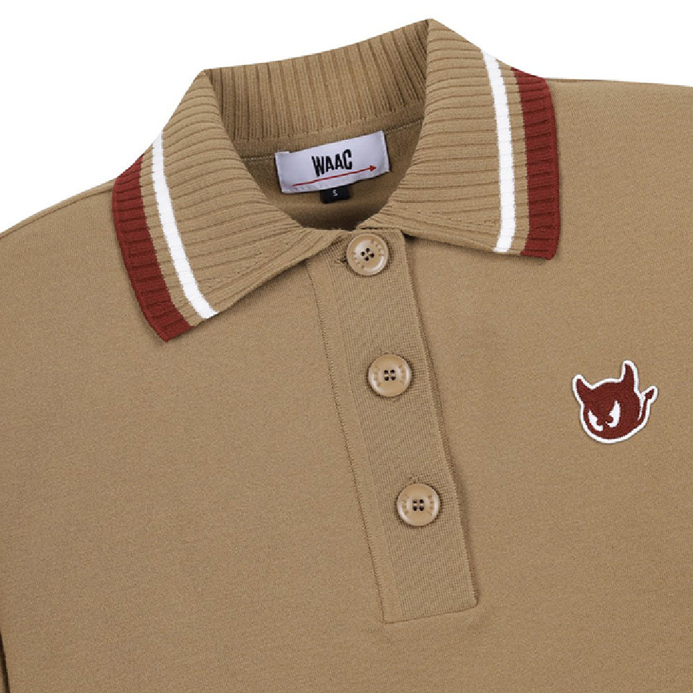 TIPPING COLLAR SHORT SLEEVES SWEATER 女士 翻領針織上衣