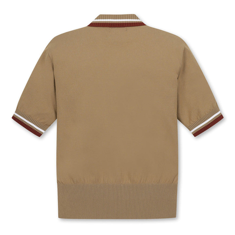 TIPPING COLLAR SHORT SLEEVES SWEATER 女士 翻領針織上衣