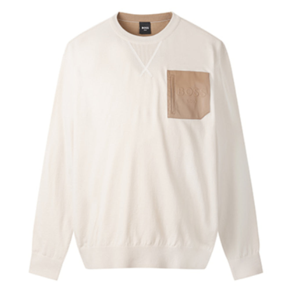 ECO LEATHER POCKET SW 男士 針織圓領長袖上衣