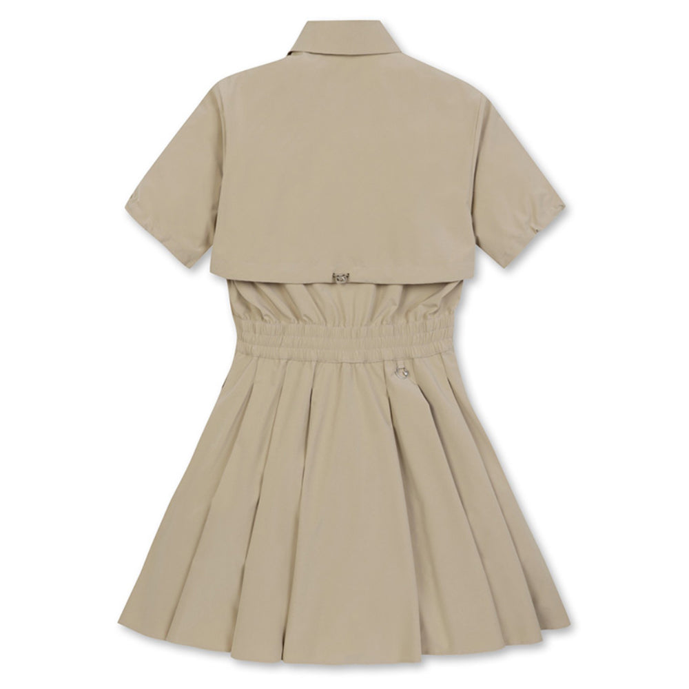 WOVEN DRESS 女士 拉鍊短袖洋裝