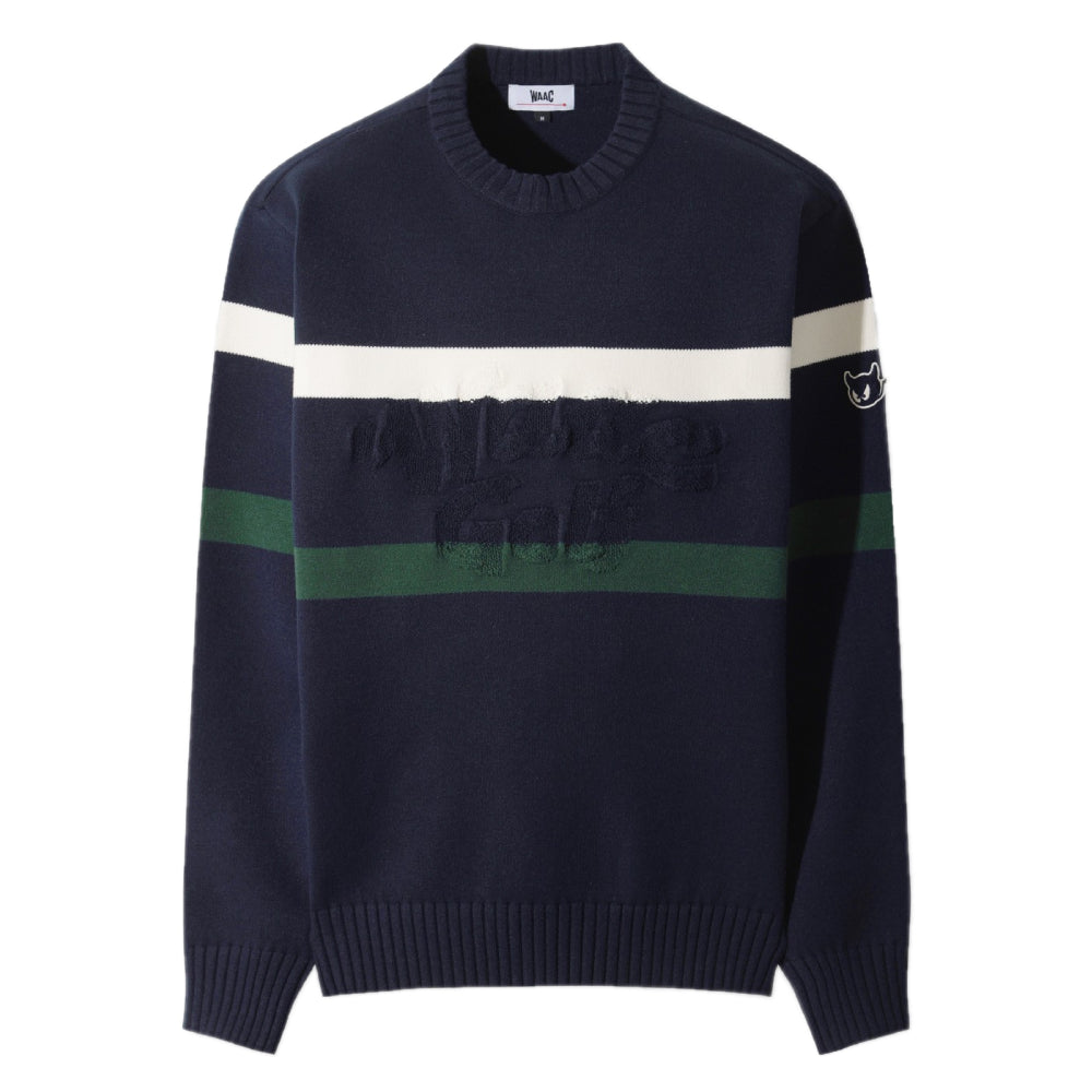 BOLD STRIPES BLOCK CREWENECK SWEATER 男士 圓領拼色毛衣