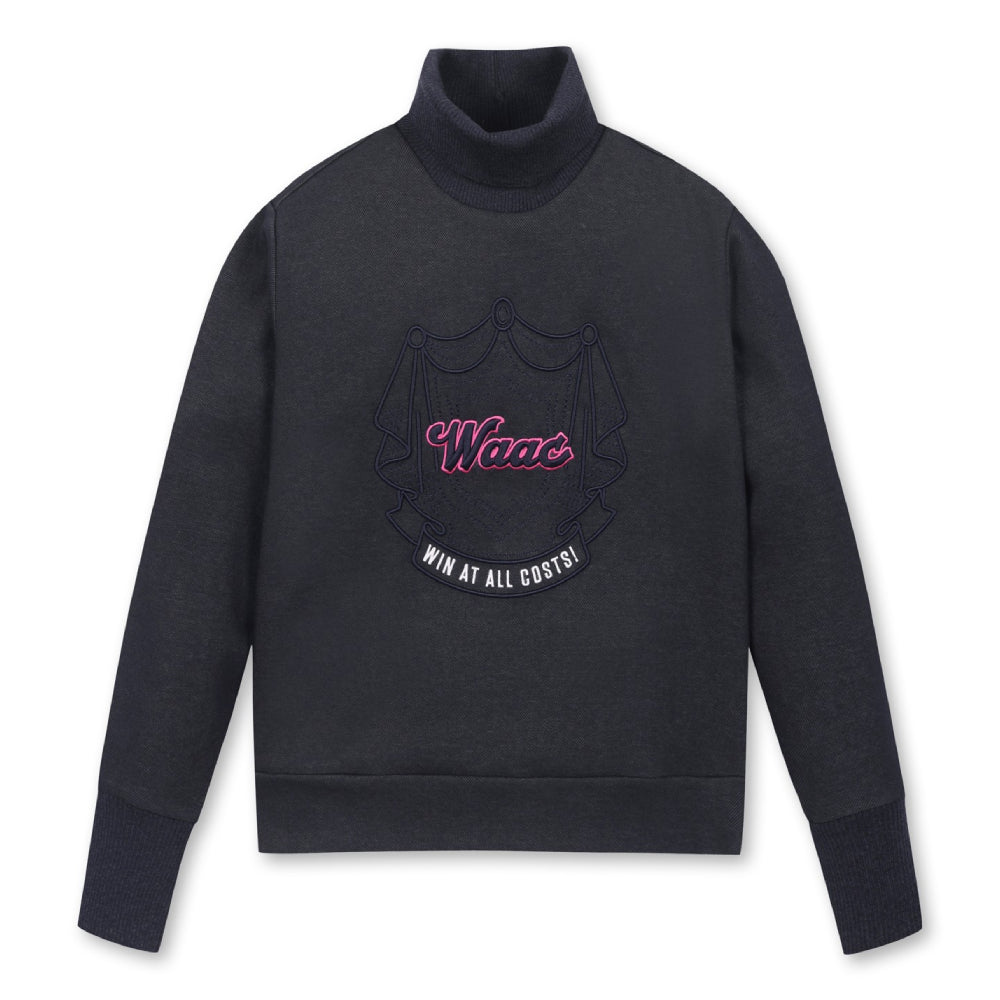DENIM-LIKE HIGH-NECK SWEATSHIRTS 女士 高領長袖上衣