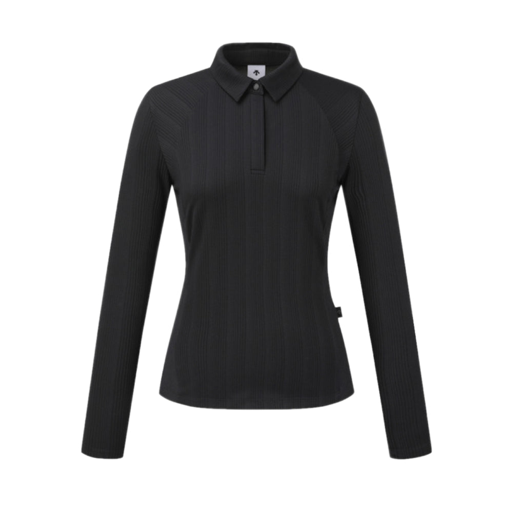 COOLING MIX RIBBED COLLARD T-SHIRT 女士 涼感翻領長袖上衣