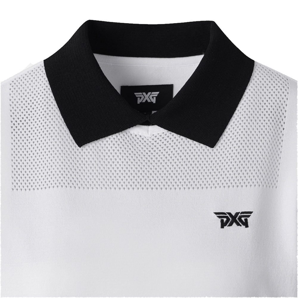 SHORT SLEEVE KNIT 女士 透氣翻領短袖上衣 - ASH GOLF Taiwan