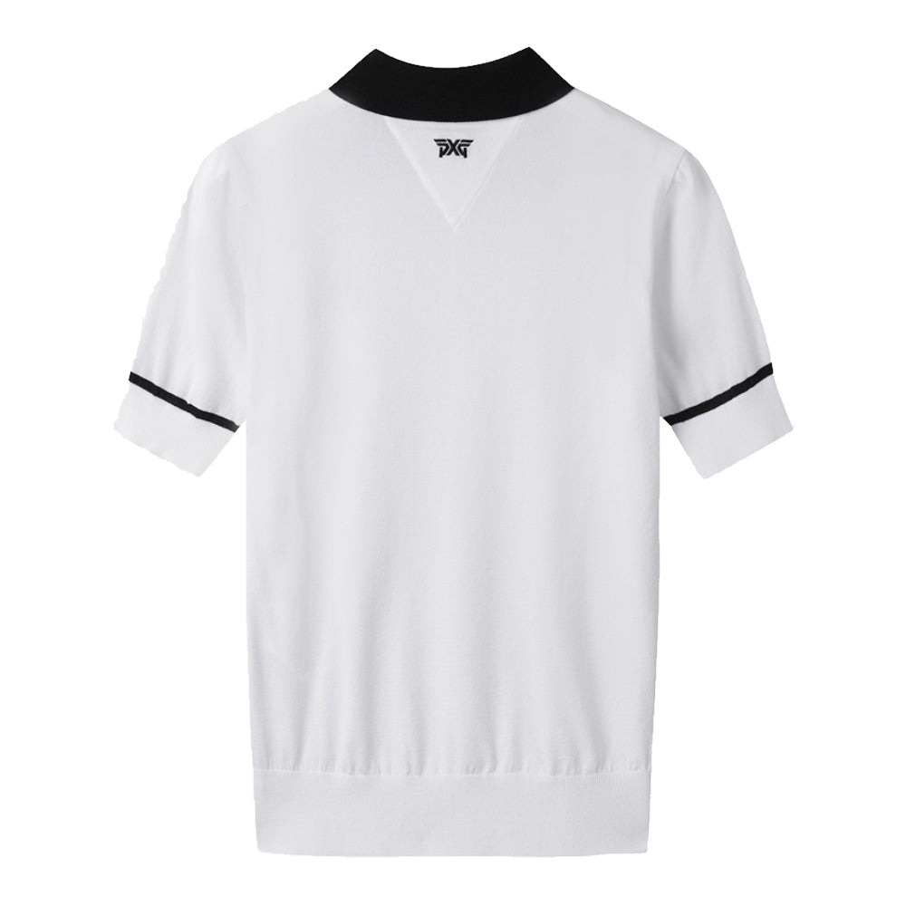 SHORT SLEEVE KNIT 女士 透氣翻領短袖上衣 - ASH GOLF Taiwan