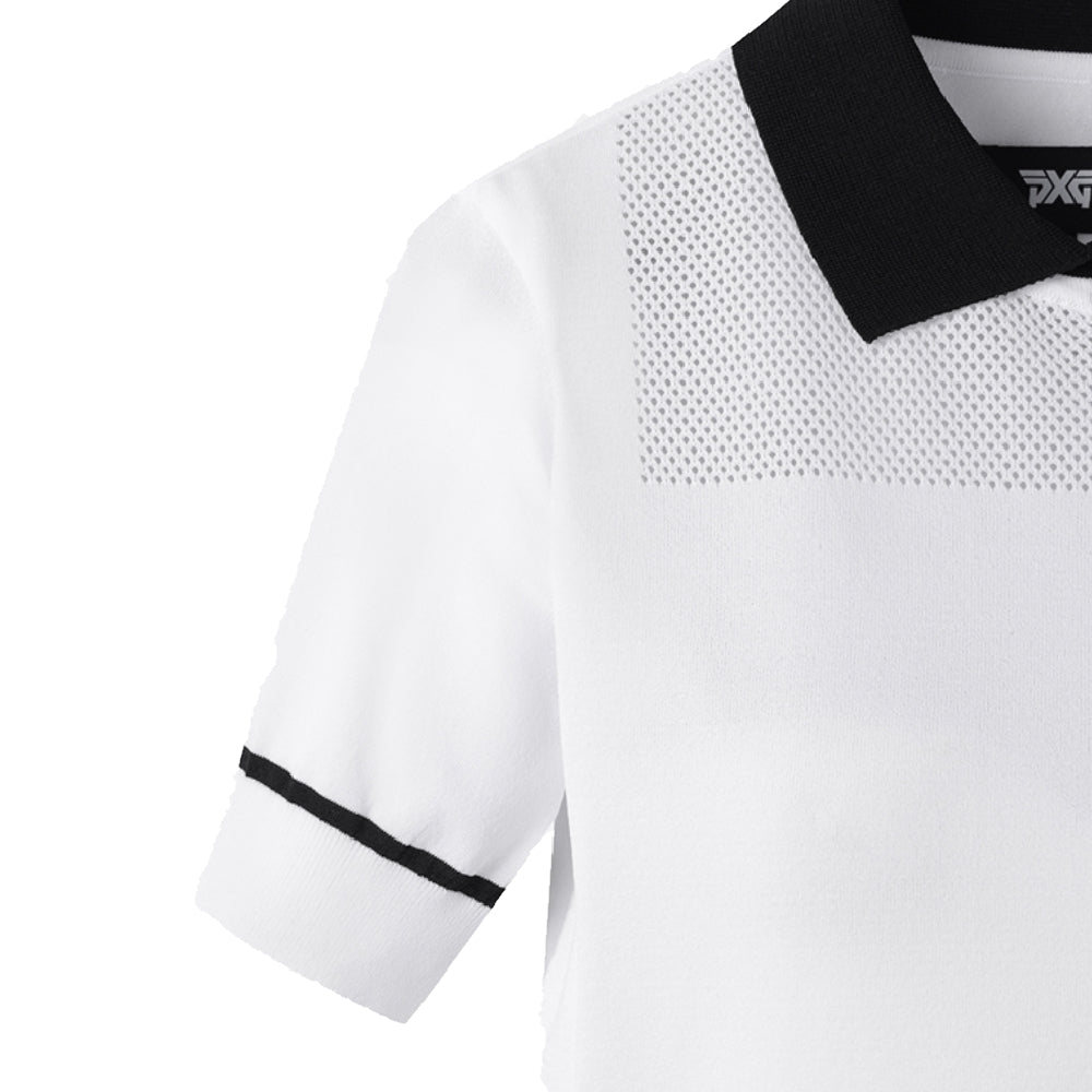 SHORT SLEEVE KNIT 女士 透氣翻領短袖上衣 - ASH GOLF Taiwan