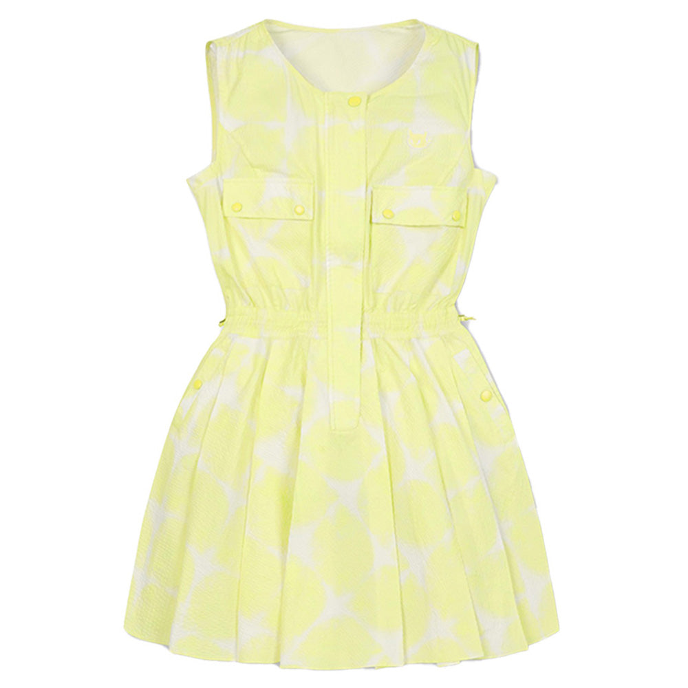 SEERSUCKER LEMON PATTERN DRESS 女士 無袖洋裝