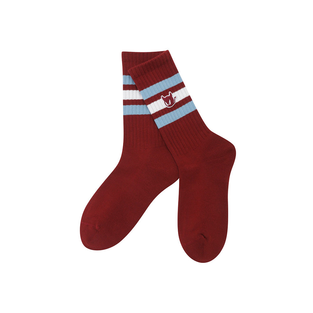 COLOR POINT SOCKS 女士 彩色條紋中長襪