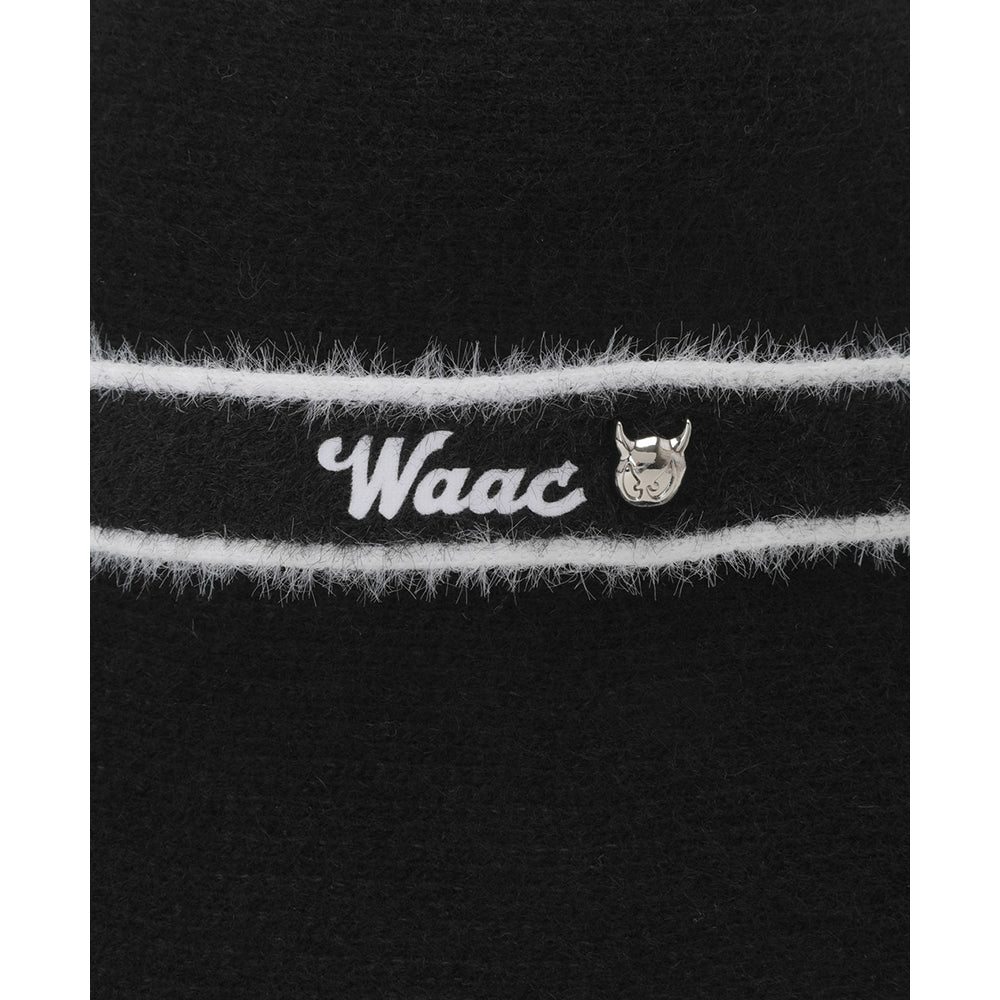 女士 針織毛球水桶帽