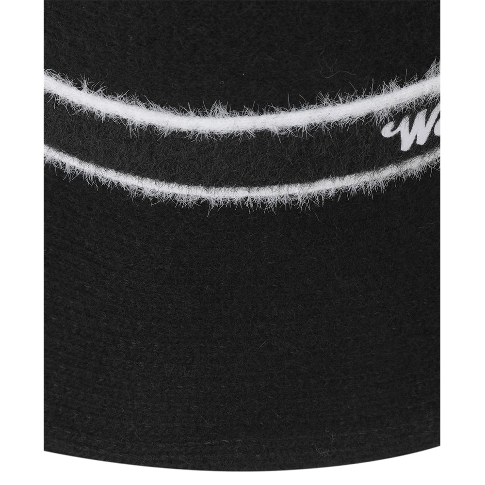 女士 針織毛球水桶帽