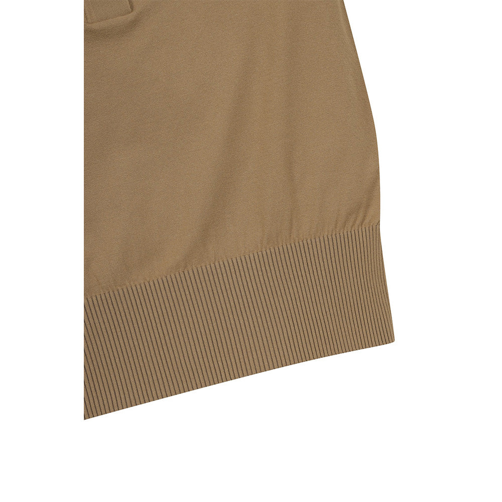TIPPING COLLAR SHORT SLEEVES SWEATER 女士 翻領針織上衣