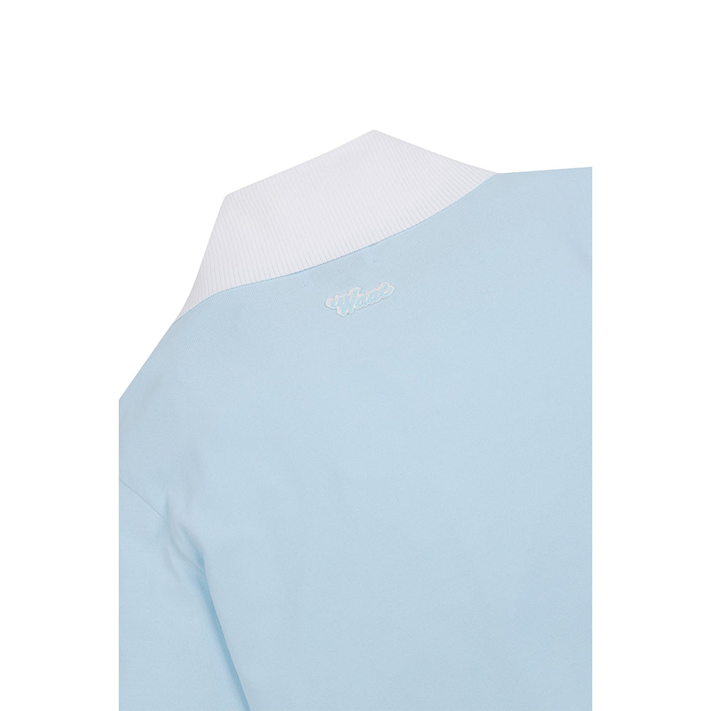 BIG COLLAR SS HALF ZIP SWEATER 女士 半開襟拉鍊短袖上衣