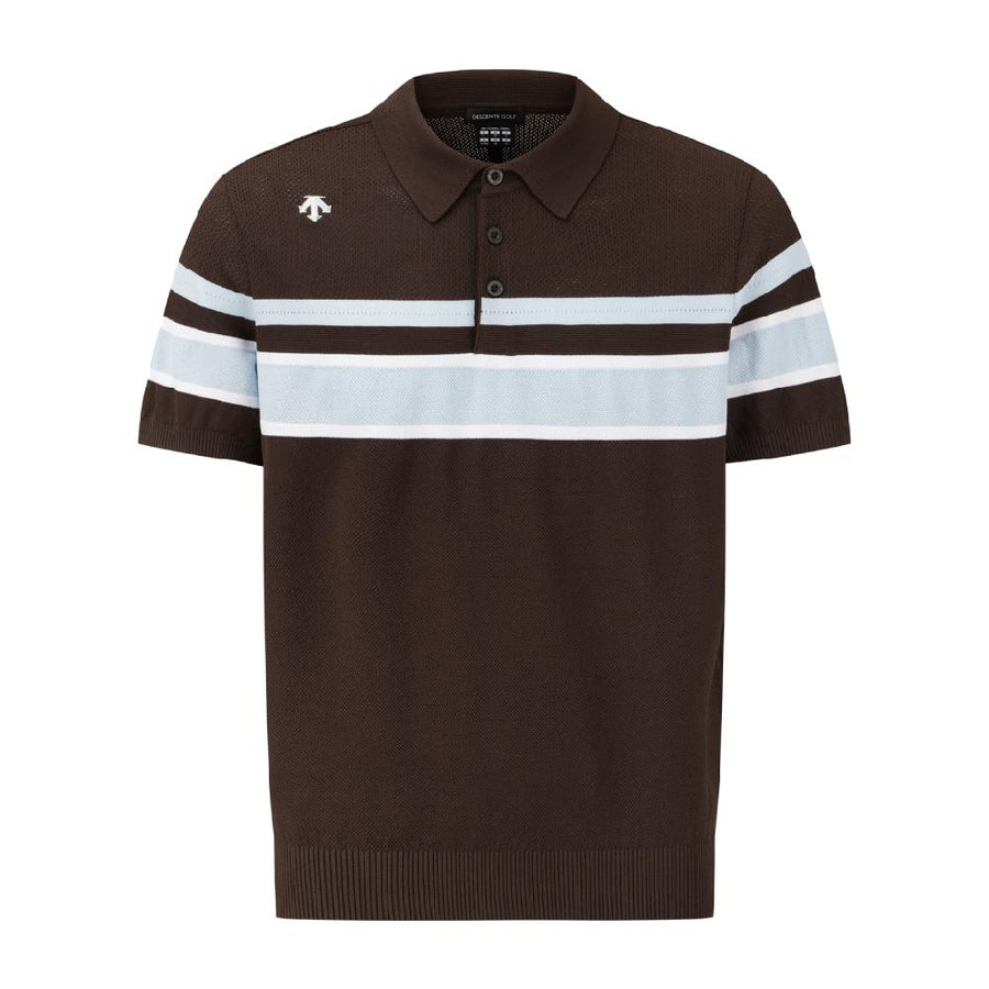 STRIPE Y-COLLARED SHORT-SLEEVED SWEATER 男士 高爾夫POLO衫