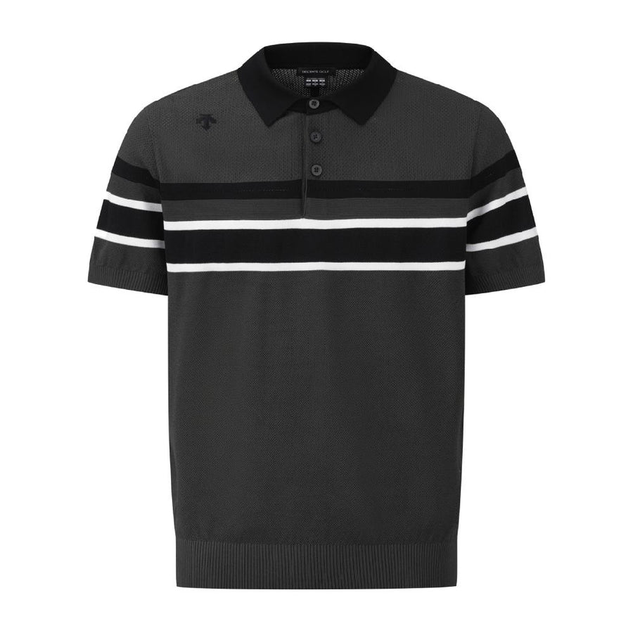 STRIPE Y-COLLARED SHORT-SLEEVED SWEATER 男士 高爾夫POLO衫