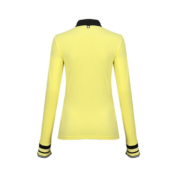 SWEET COLLAR T-SHIRT 女士 LOGO緞帶袖口荷葉長袖POLO衫