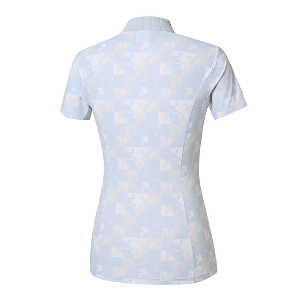 KNIT COLLAR NECK PATTERNED SHORT SLEEVE T-SHIRT 女士 短袖POLO衫